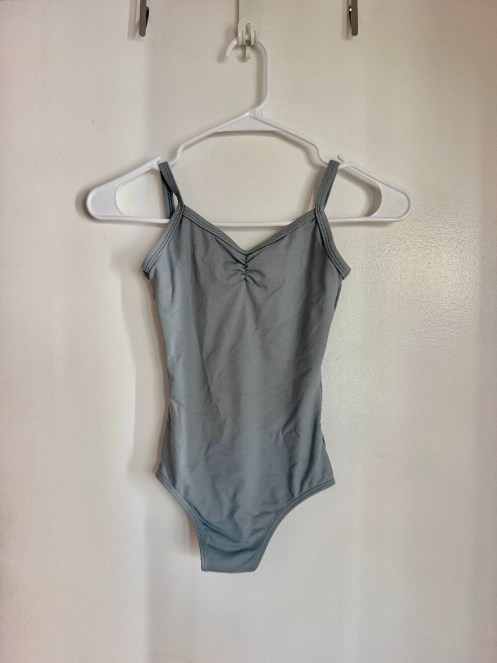 Bullet Pointe Pinch Front Camisole Ballet Leotard Never Worn XS Slate Grey